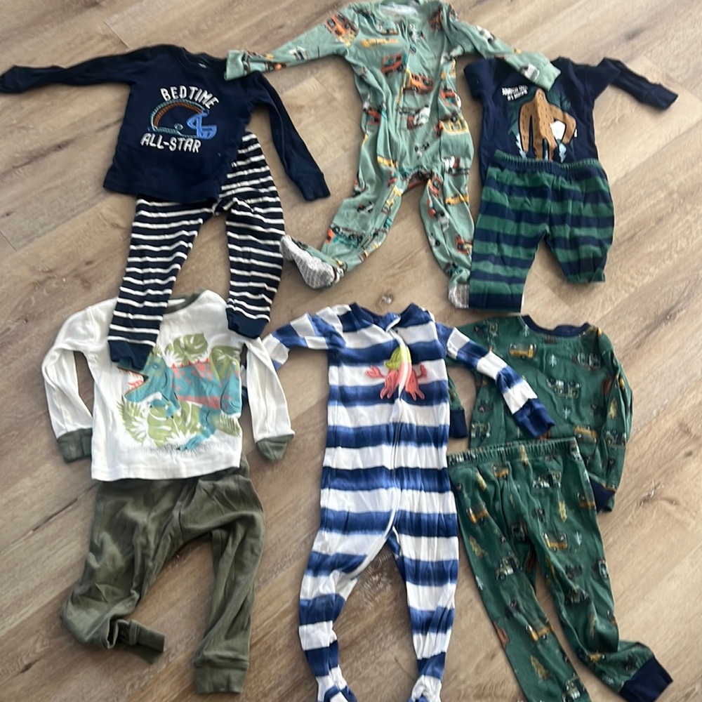 Bundle of toddler boy pajamas
